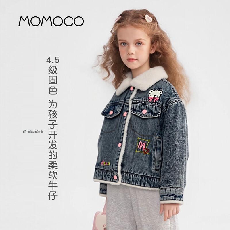 Детская зимняя джинсовая куртка с флисовой подкладкой MOMOCO