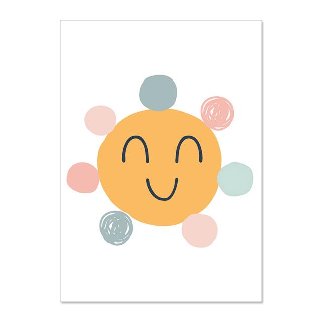 Colorful Alphabet Rainbow Sun Rabbit  Wall Art Canvas Painting Nordic Posters And Prints Wall Pictures For Baby Kids Room Decor No Frame