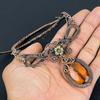 Ожерелье с цитрином, украшения ручной работы, ожерелье, обернутое медной проволокой 999 пробы, дизайнерские украшения с драгоценными камнями, ожерелье с регулируемой цепочкой, подарок для мамы