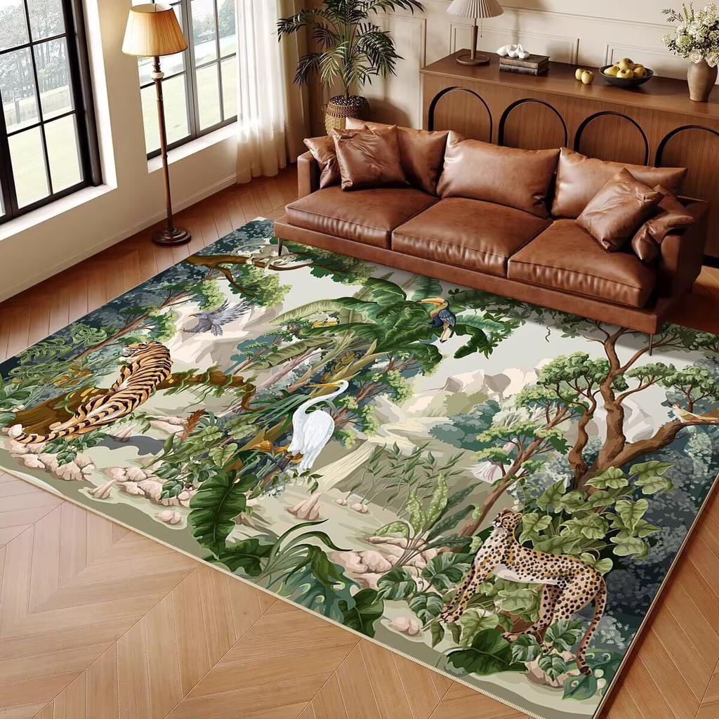 Jungle Animal Cartoon Child Carpet Rug for Home Living Room Bedroom Sofa Doormat Decor Play Area Rug Nordic Non-slip Floor Mat