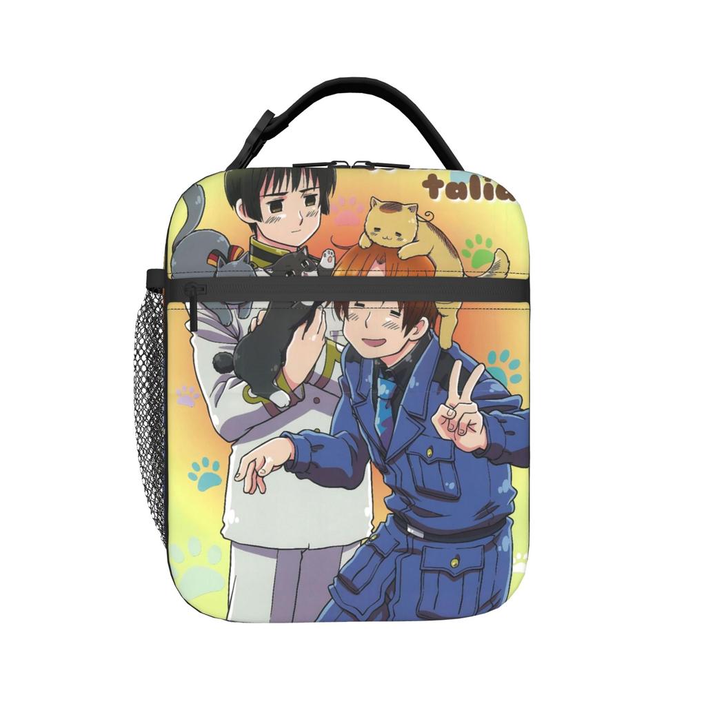 Hetalia Axis Powers Merch Insulated Lunch Bag For School Storage Food Boxes Portable Thermal Cooler Bento Box