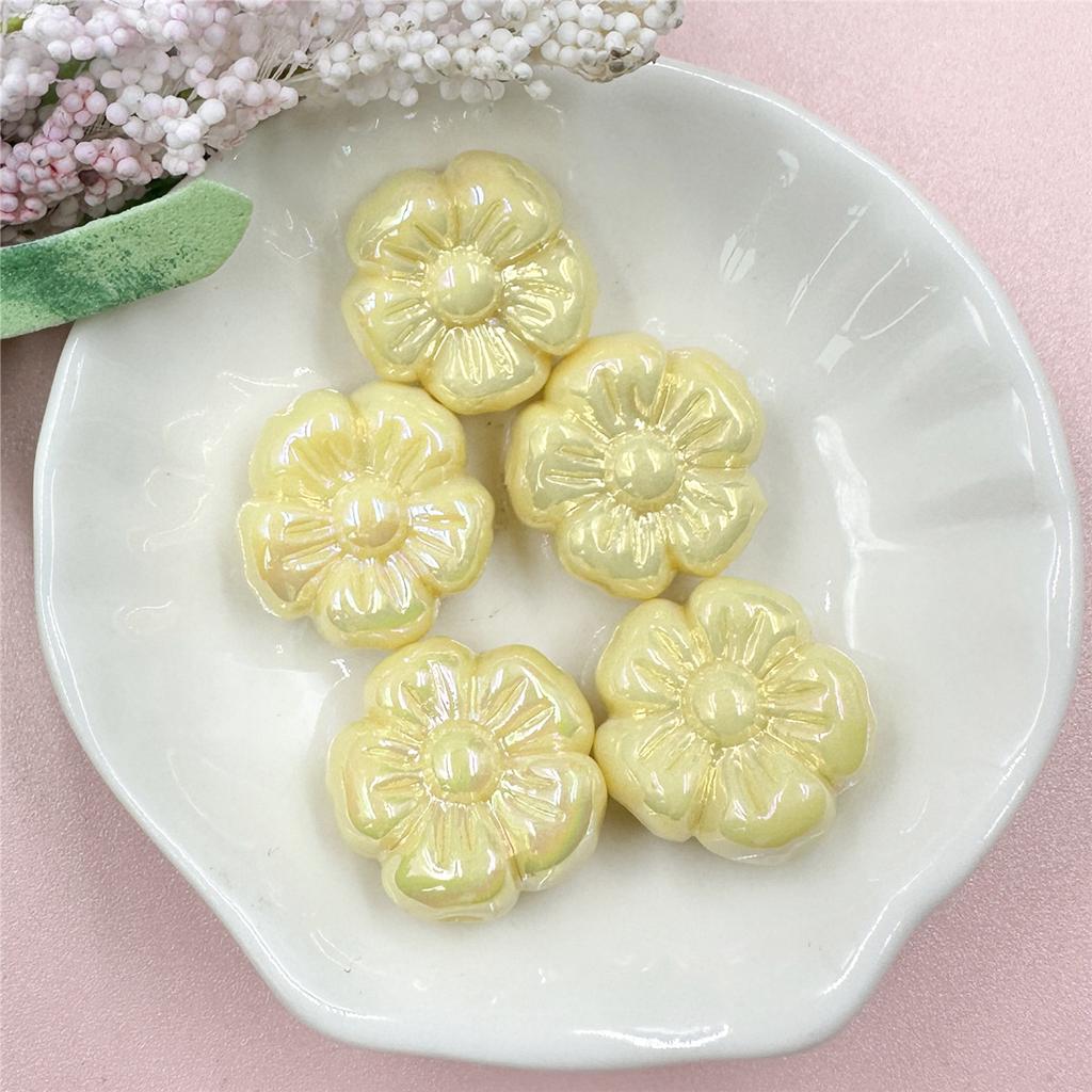 Бисерные материалы Цветение сливы УФ-покрытие DIY Ювелирные аксессуары Рассыпные бусины 5 шт. Ювелирный акрил Для изготовления браслетов, серег Аксессуары