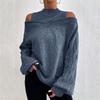 Women's Fashionable Casual Loose Solid Color Long-sleeved Sweater