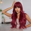 ALAN EATON Длинные вьющиеся волнистые красные парики из синтетических волос с челкой Длинные женские парики Дарти Ежедневный парик для косплея Термостойкие волокна парики
