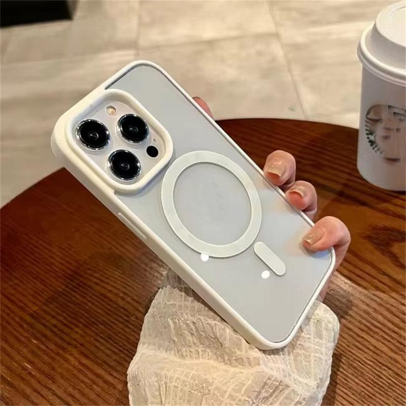 Роскошный прозрачный чехол Magsafe для iPhone 16 15 14 Plus 13 12 11 Pro XS XR Max Mini оригинальный магнитный чехол для беспроводной зарядки