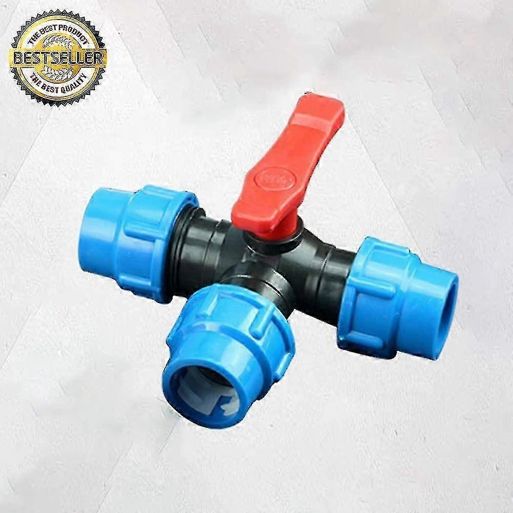 3 Way Valve Garden Hose Pe Connector Distributor, Hose Manifold, Heavy Duty Water Pipe Fittings - 20mm/25mm/32mm/40mm/50mm - sfygv