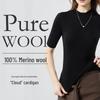 Women's 100% Wool Long Sleeve Mock Neck Knit Sweater