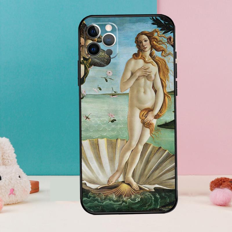 Арт-картина Рождение Венеры Чехол для телефона Для iPhone 13 11 12 14 15 16 Pro Max Mini XR XS X Plus Задняя крышка Fundas