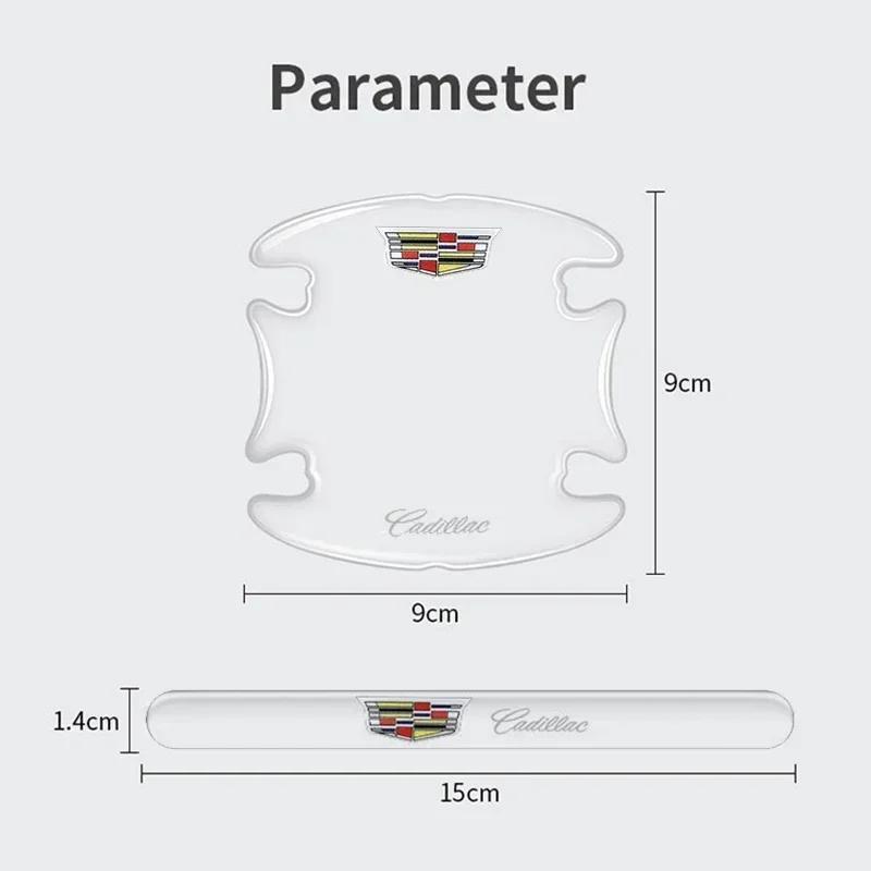 8pcs Car Door Handle Anti-Scratch Sticker Decal for Cadillac Escalade ATS BLS CTS CT4 CT5 CT6 EXT STS SLS SLR SRX XLR Badge 2025