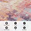 Multi Abstract Distressed Area Rug, Machine Washable Non Slip Carpet for Living Room Bedroom Home Office, Modern Decor