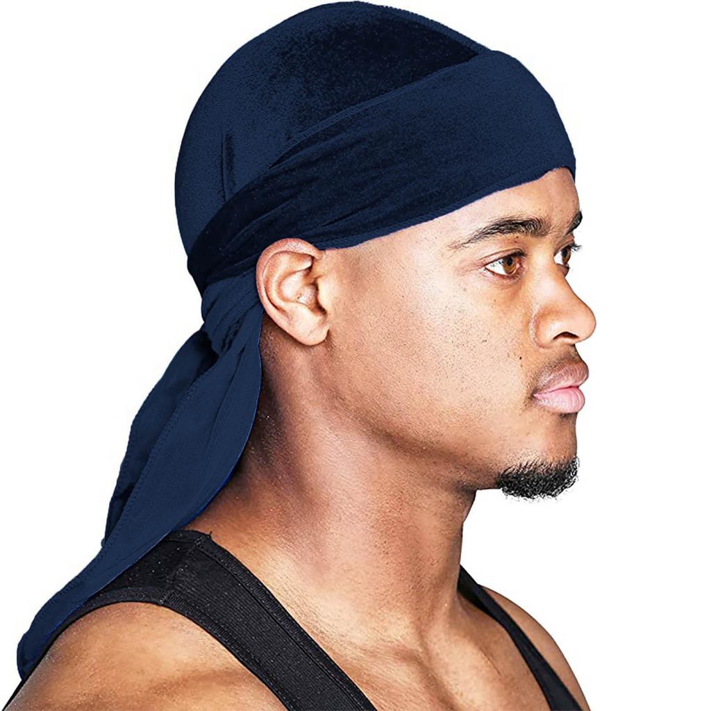 Men's And Women's Satin Elastic Hat Velvet Long Tail Pirate Hat Hip Hop Oversize Bandana Hat