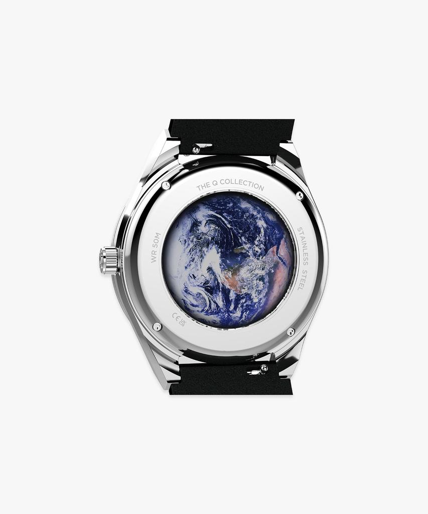 Taimaegseu X Nasa Q Timex Винтажные Черные Кожаные Часы 40 мм