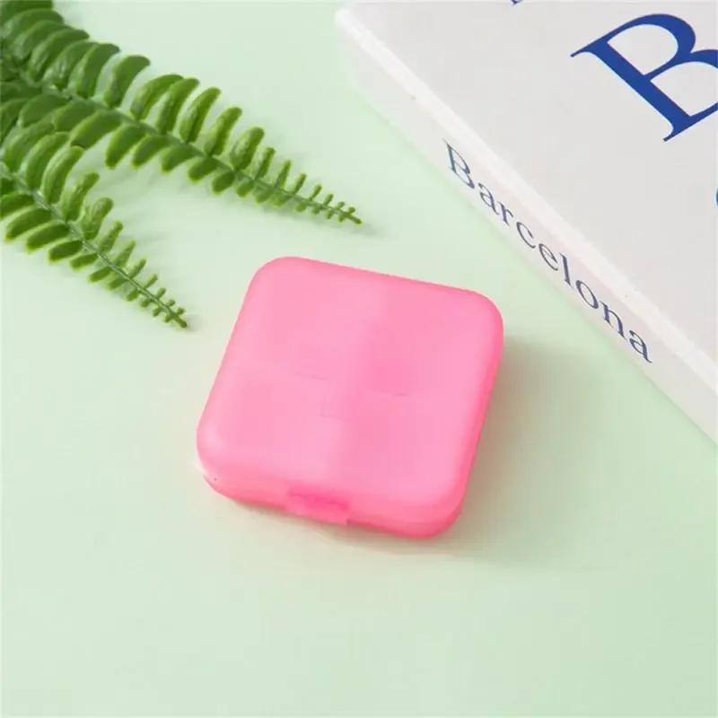 Mini Portable Pills Organizer Case 4 Grids PillBox Tablet Storage Container Weekly Medicine Pill's Box Pill Case Drug Dispense