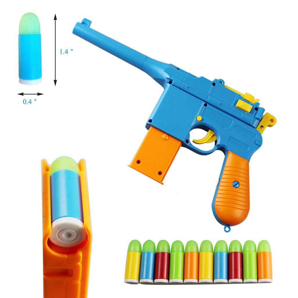 Mauser Pistol Toy Gun 10 Rubber Soft Bullets Mini Foam Dart Gun Blasters Children Kids Cosplay Gifts