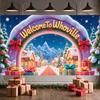 Праздничная звезда Декорация Рождественская декорация Фон Whoville Рождественская елка Добро пожаловать в Whoville Баннер Для зимнего торгового центра