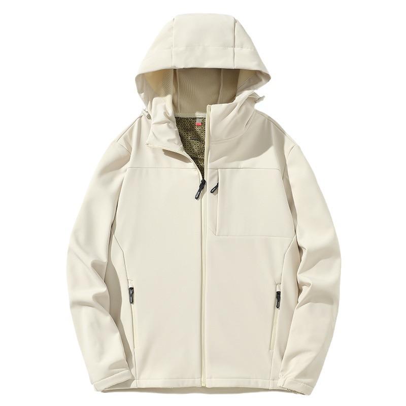 Unisex Windproof Softshell Jacket: Warm Hooded Outdoor Cardigan for Men & Women In Autumn/Winter