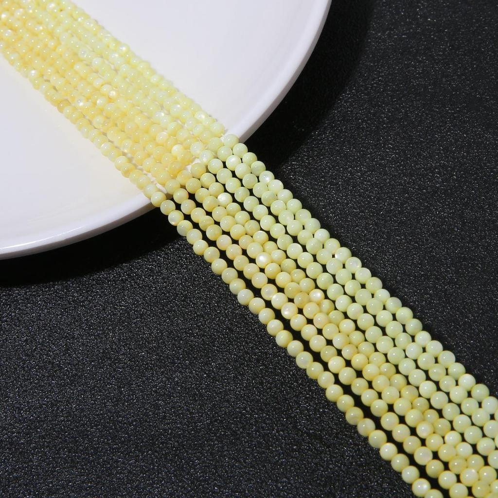 Круглые бусины из ракушки пресной воды 3 мм для изготовления ювелирных изделий DIY браслет Necalace цепочка для телефона