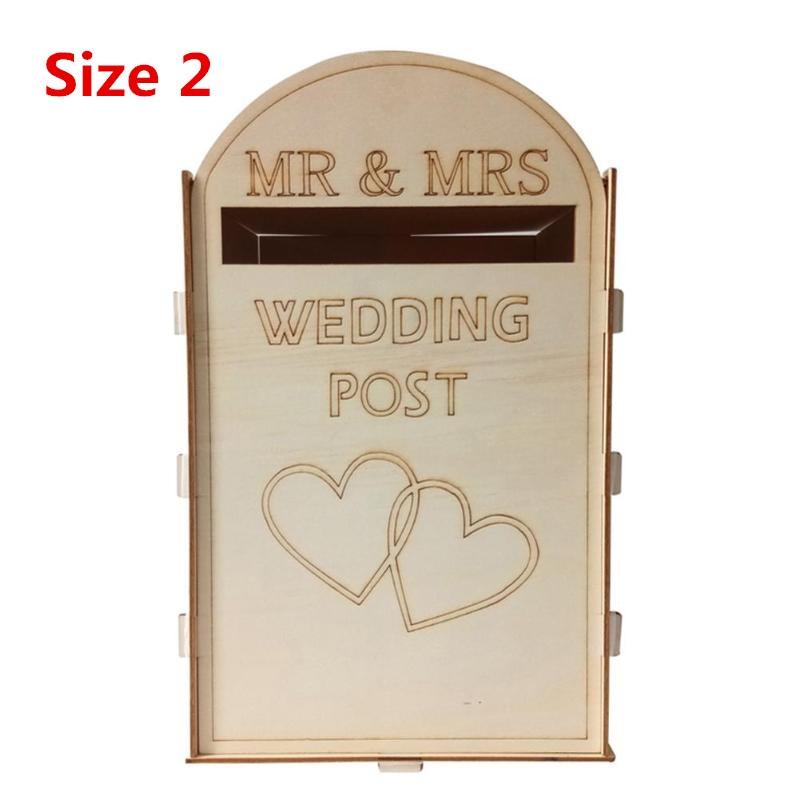 Wedding Card Solid Pine Royal Mail Style Exquisite Retro Personalized Post Box Wooden Name Card Box