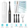 PDTO Adult Sonic Electric Toothbrush Waterproof 5 Modes +4 Brush Heads