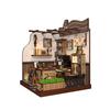 Мини-дом Кантри Кафе Сборный комплект миниатюрного дома с книжным уголком и светодиодной подсветкой для кукольного домика, для начинающих