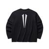 Anta Kyrie Series American Style Pure Cotton Fashion Long Sleeve Knit Shirt Unisex tops Black 172631401-1