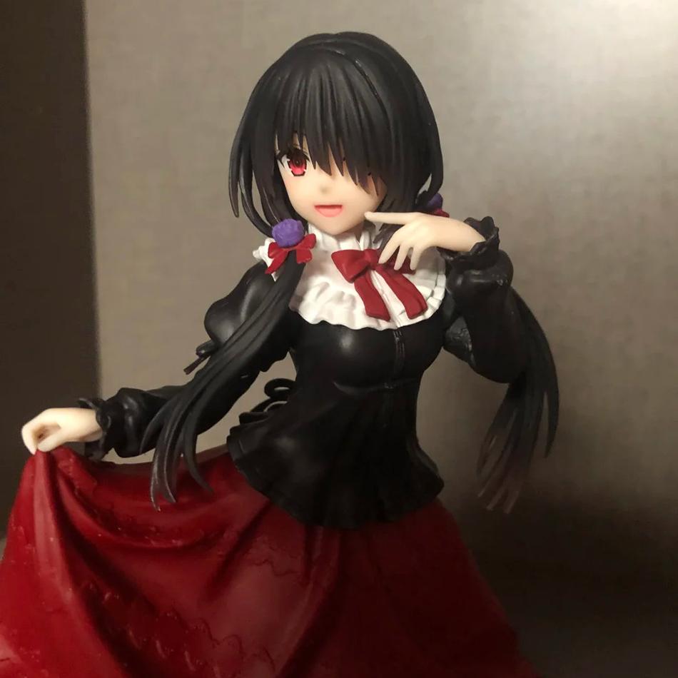 Новая аниме-фигурка Токисаки Куруми из DATE A LIVE, милая модель девушки, игрушка из ПВХ, черное платье, нарядная, стоячая модель, модель автомобиля, украшения, игрушка