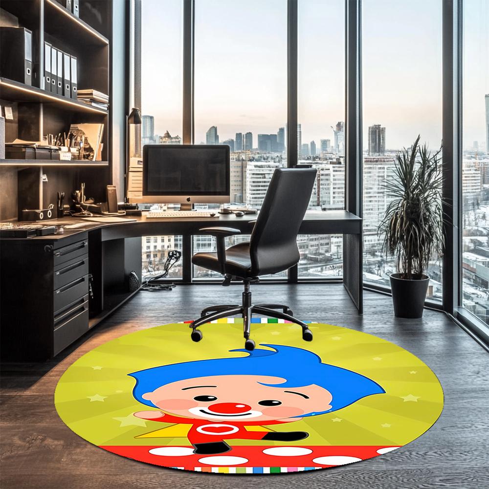 Plim Plim Printed Round Rug Carpet Chair Rug Area Rug Entryway Doormats,for Office Chair Living Room Bedroom Kitchen Room.