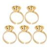 5 шт. Кольцо-чашка для микропигментации из нержавеющей стали, салонное кольцо для клея для ресниц, держатель для тату-пигмента, кольцо S, золото