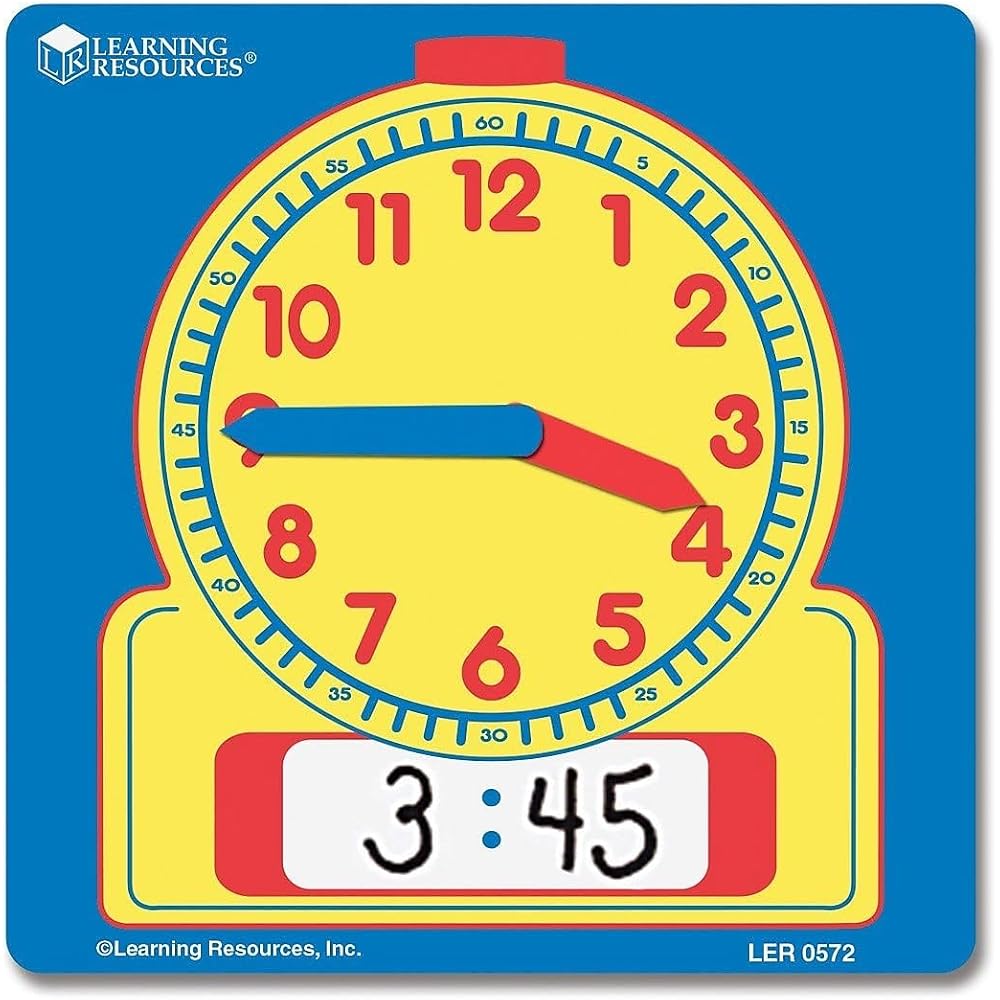 Learning Resources Write & Wipe Student Clocks 10-Pack Educational Tools for Classroom Use