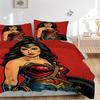 3 шт. Комплект постельного белья с Wonder Woman, Мягкое и удобное пододеяльник, Для спальни, Гостевой комнаты (1*Пододеяльник + 2*Наволочки, Без наполнителя