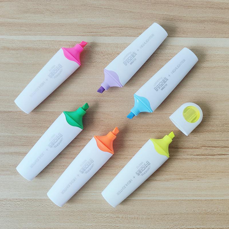 6-Color Large Capacity Fluorescent Glitter Pens with Oblique Tips for Journaling and DIY Projects