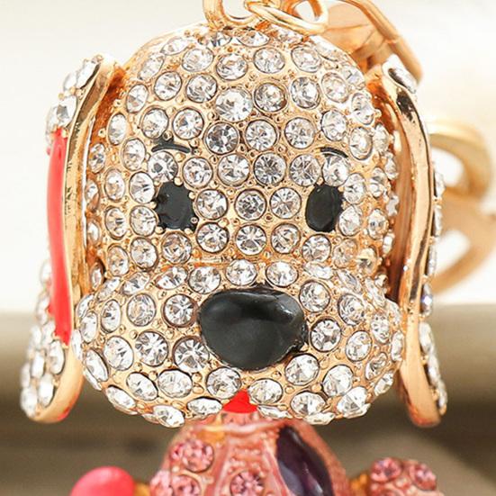 Автомобильный брелок в форме собаки с героями мультфильмов, красочные инкрустированные стразами брелок для ключей, сумка, сувенир, очаровательные модные аксессуары