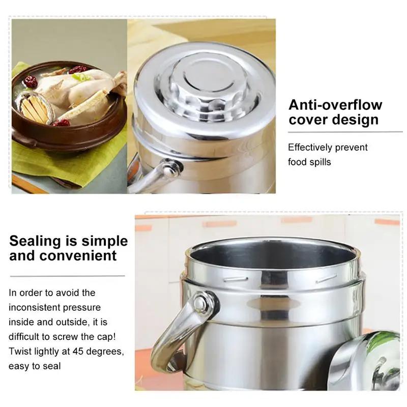Нержавеющая сталь вакуумный котелок с двойной изоляцией, студенческий портативный китайский портативный герметичный ланч-бокс большой емкости