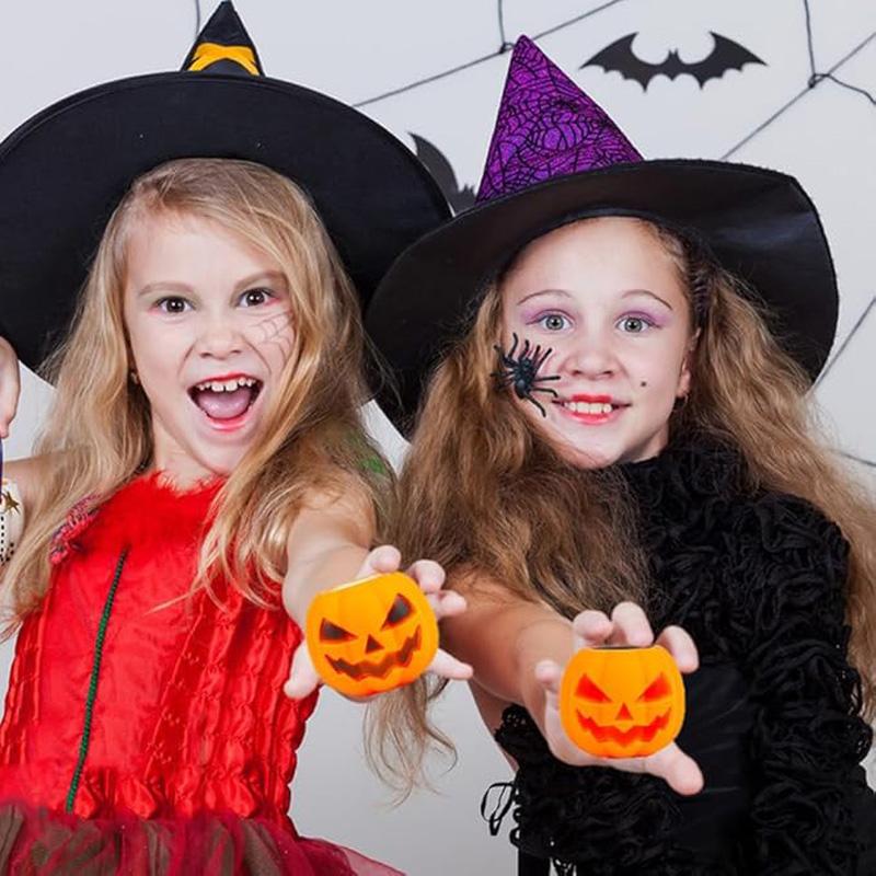 Halloween Squeeze Toys Pumpkin Skeleton Squishy Toys for Kids Stress Relief Sensory Toys Ghost in Cup Fidget Toys Ball