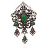 Byzantine Style Women's Resin Vintage Brooch Antique Gold Color Ethnic Wedding Jewelry