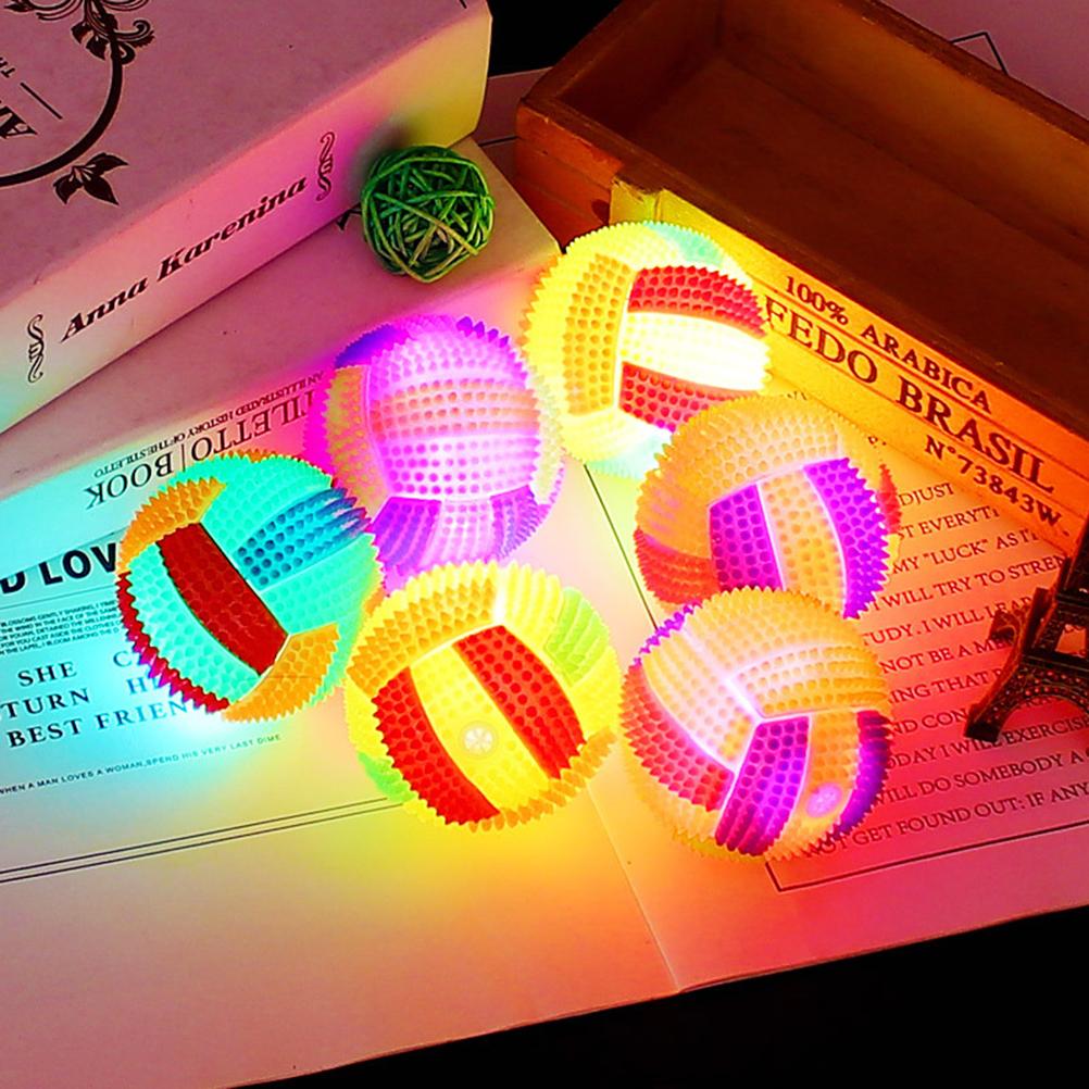 5 Pcs Flashing Jumping Balls Bouncy Stress Ball Toys Soft Spike Light Up Bouncy Balls Fitness