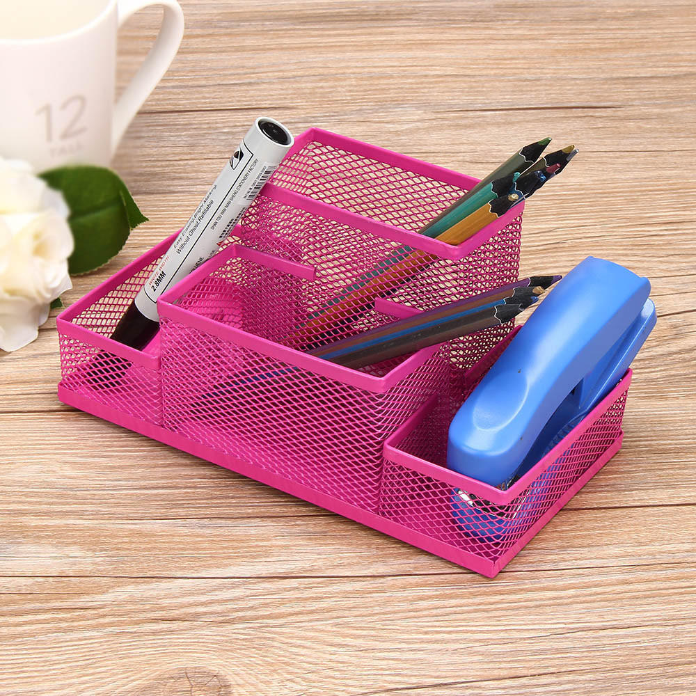 Металлическая сетка Дом Держатель для ручек и карандашей Настольный органайзер для хранения канцелярских товаров Коробка