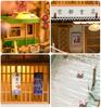 Rolife DIY Book Nook Cherry Blossom Train 3D Puzzle Miniature House Kit Bookend Bookstand LED Bookshelf Decoration Handmade Kit Assembly Wooden Puzzle