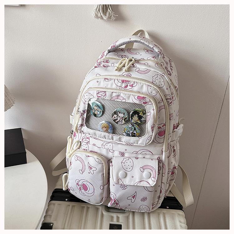 Школьный рюкзак высокая ценность свежий Харадзюку большая вместимость дорожный с принтом на спине универсальный