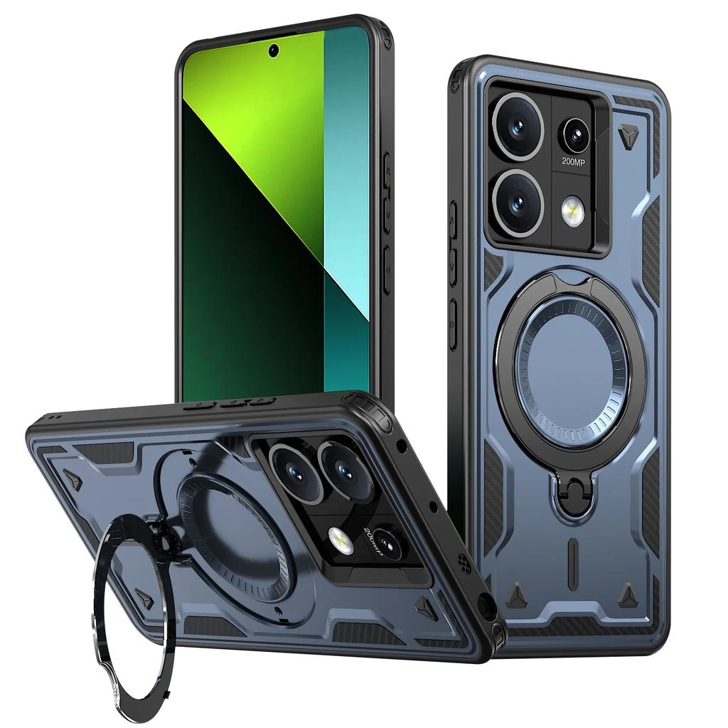 Для Xiaomi Poco X6 Pro Redmi Note 13 5G K70E Чехол Военная Броня Противоударный 360° Вращающееся Кольцо-Подставка ТПУ Пластиковая Крышка Телефона