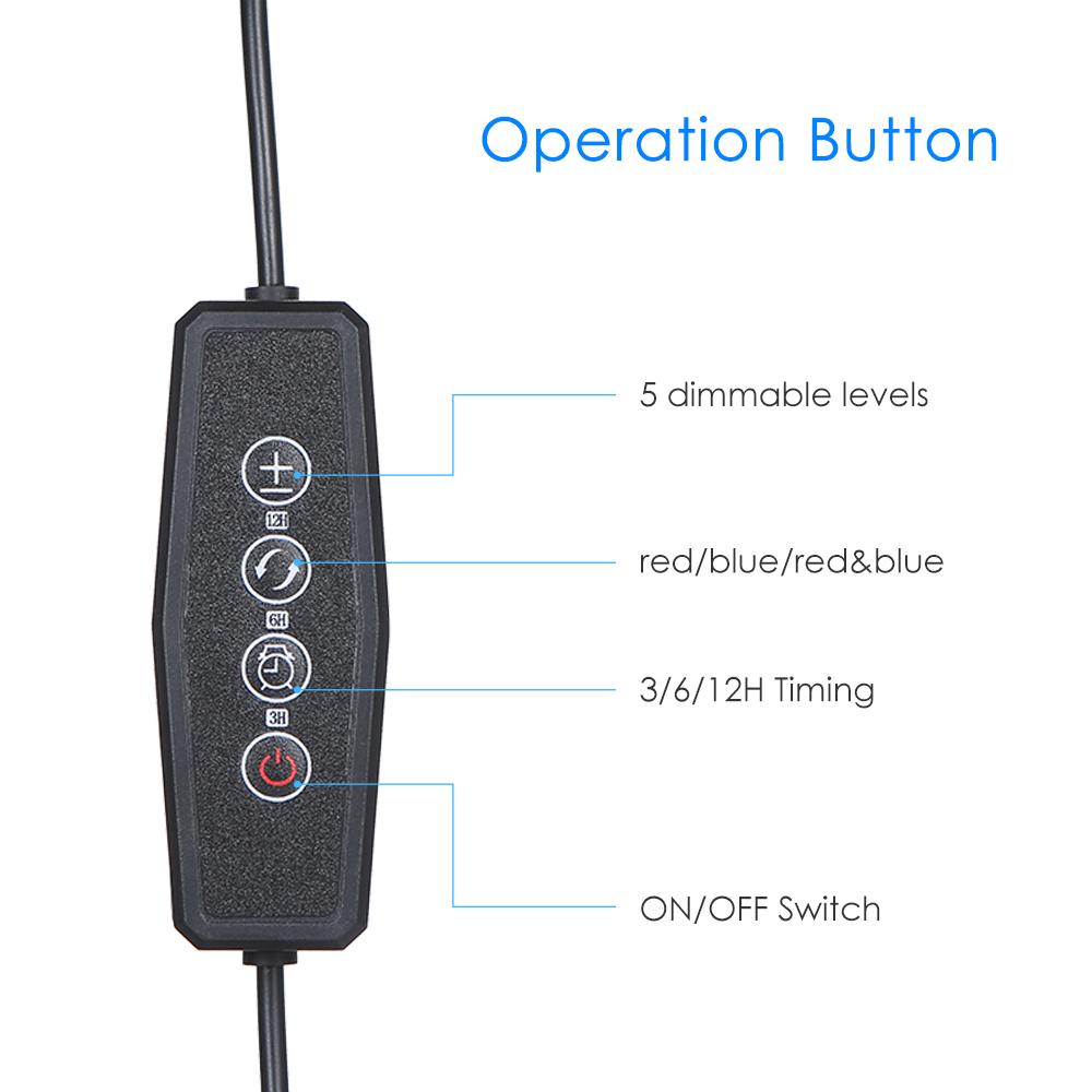 DC5V 27W 3-headed LED Plant Growing Light with Adjustable 360 Degrees  Goosenecks Red and Blue Light Bulbs