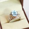Aquamarine Oval Cut Gemstone With 925 Sterling Silver Ring For Men's #A732 JL375659031117