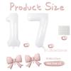 Number balloon set baby pink bow balloon ,white and pink balloon birthday proposal, weddingballoon decoration