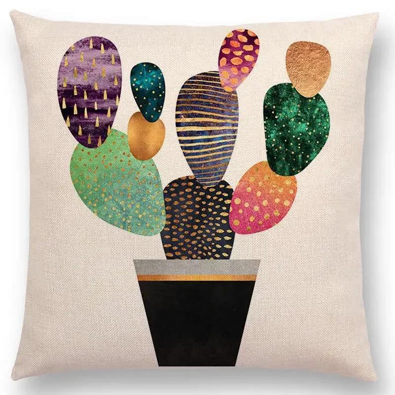 Последние милые счастливые кактусы, симпатичные ананасы, красочные мороженые, драгоценные агаты, принты, чехол для подушки для автомобиля, диванная наволочка