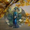 Фэнтези Искусство Металлический Флюгер Павлина Подвесной Декор для Дома Улицы Сада Двора Не Требуется Батарея Колокольчик Ветер Орнамент