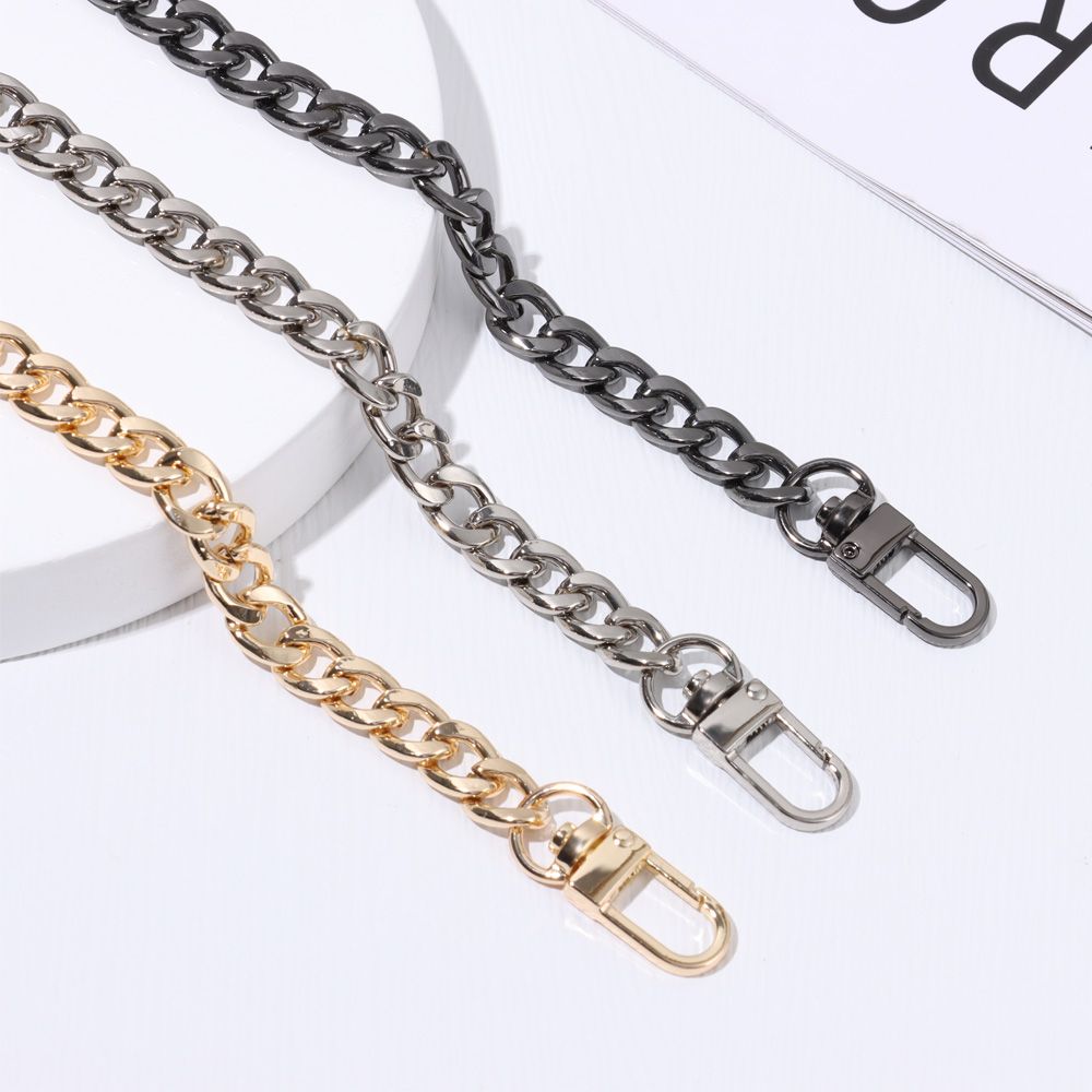 Aluminum Replacement Purse Chain Metal Flat Chain Extender with Metal Buckle Shoulder Bag Straps