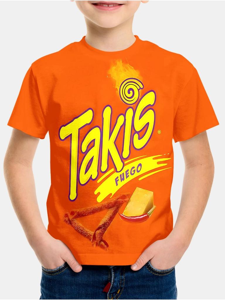 Модная детская футболка с 3D-печатью, круглый вырез, короткий рукав, для мальчиков и девочек, повседневные топы для детей