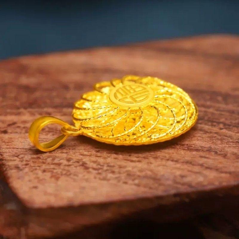 Золотого цвета ожерелье Fuzi, новый полый цветок, шелковый круглый кулон в виде карты, женский