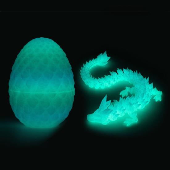 3D Printed Mini Dragon Egg Articulated Dragon Fidget Toy Inside Egg Easter Basket