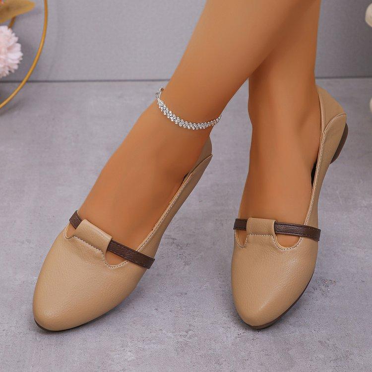 Модная женская обувь 2024 года, горячая распродажа, женские туфли на плоской подошве, модные туфли на плоской подошве с острым носком, женские туфли высокого качества, большие размеры, туфли на низком каблуке